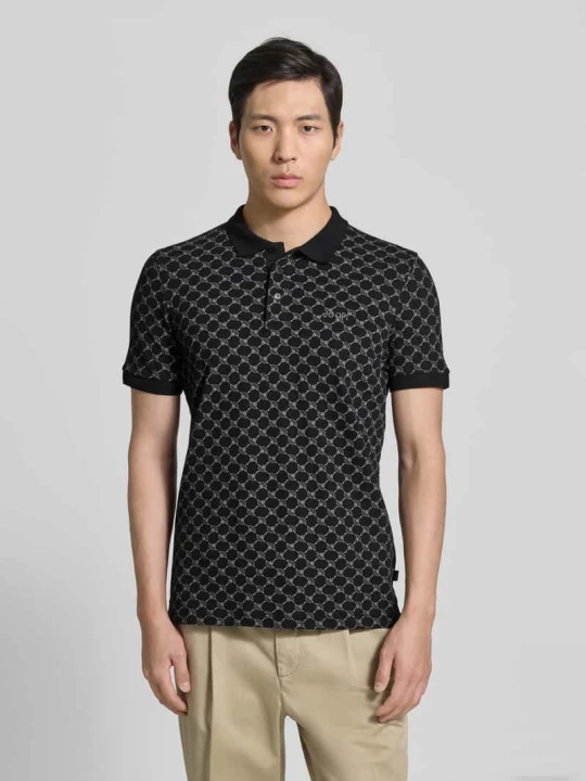 Zdjęcie produktu Koszulka polo o kroju slim fit z wzorem z logo model 'Paigam' JOOP! Czarny