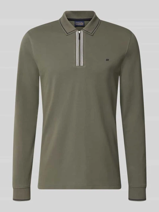 Zdjęcie produktu koszulka polo o kroju slim fit z zamkiem błyskawicznym Christian Berg