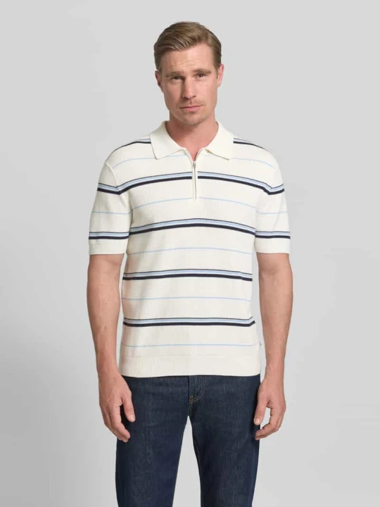 Zdjęcie produktu koszulka polo o kroju slim fit z zamkiem błyskawicznym Gant Złamany biały