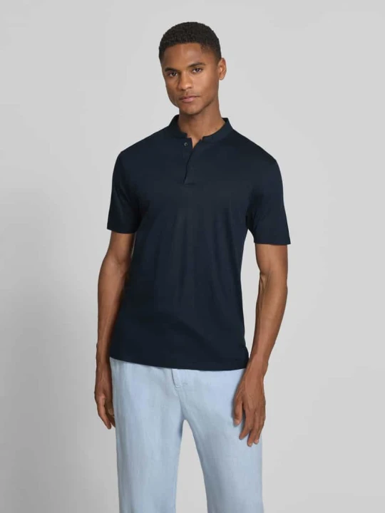 Zdjęcie produktu Koszulka polo o kroju slim fit ze stójką model 'LOUIS' Drykorn Ciemnoniebieski