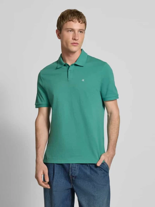 Zdjęcie produktu Koszulka polo o kroju straight fit z wyhaftowanym logo Calvin Klein Jeans Zielony