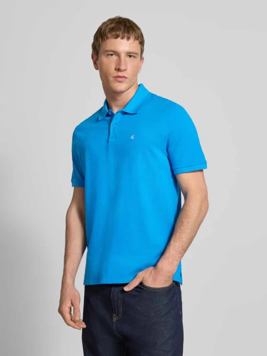 Zdjęcie produktu Koszulka polo o kroju straight fit z wyhaftowanym logo Calvin Klein Jeans Królewski niebieski