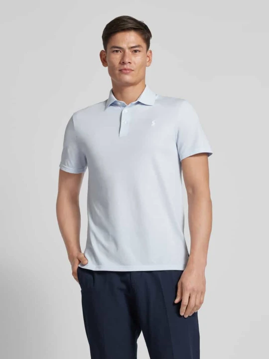 Zdjęcie produktu Koszulka polo o kroju tailored fit z wyhaftowanym logo Polo Ralph Lauren Jasnoniebieski