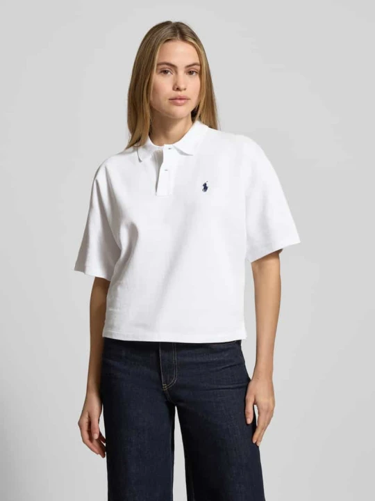 Zdjęcie produktu Koszulka polo o pudełkowym kroju z wyhaftowanym logo Polo Ralph Lauren Biały