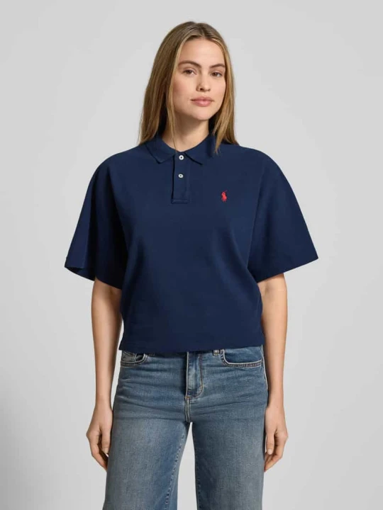 Zdjęcie produktu Koszulka polo o pudełkowym kroju z wyhaftowanym logo Polo Ralph Lauren Granatowy