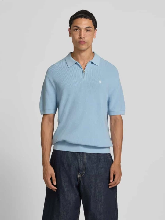 Zdjęcie produktu Koszulka polo o pudełkowym kroju z wyhaftowanym logo REVIEW Jasnoniebieski