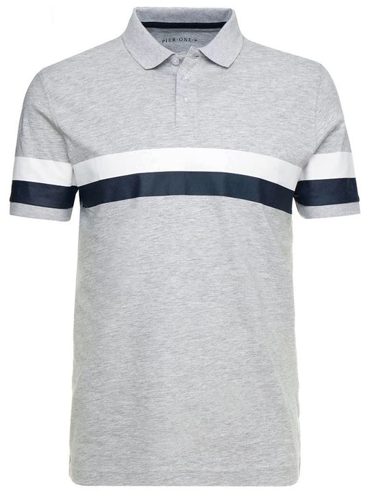 Zdjęcie produktu Koszulka polo Pier One By Zalando jasnoszary melanż