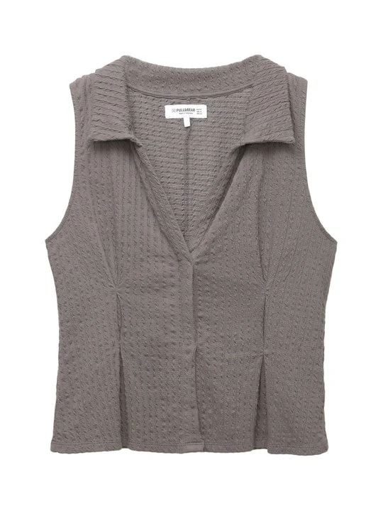 Zdjęcie produktu Koszulka polo PULL&BEAR ciemnoszary