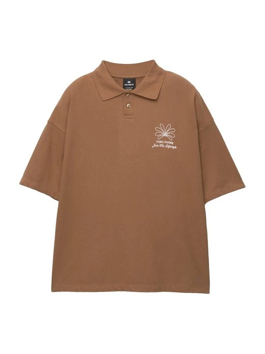 Zdjęcie produktu Koszulka polo PULL&BEAR brązowy