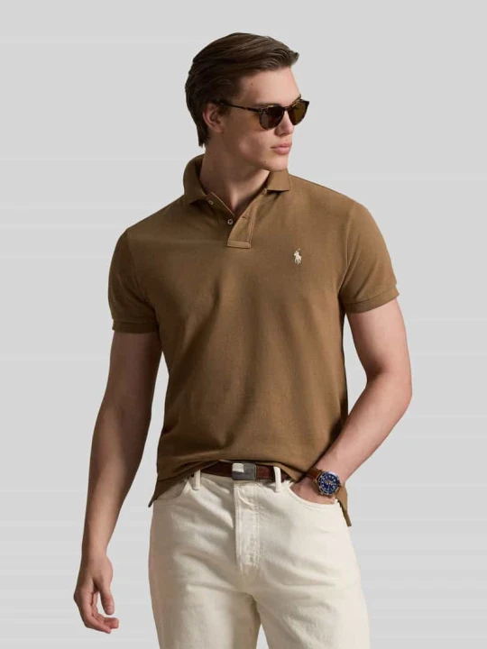 Zdjęcie produktu Koszulka polo o kroju slim fit z czystej bawełny Polo Ralph Lauren Średniobrązowy