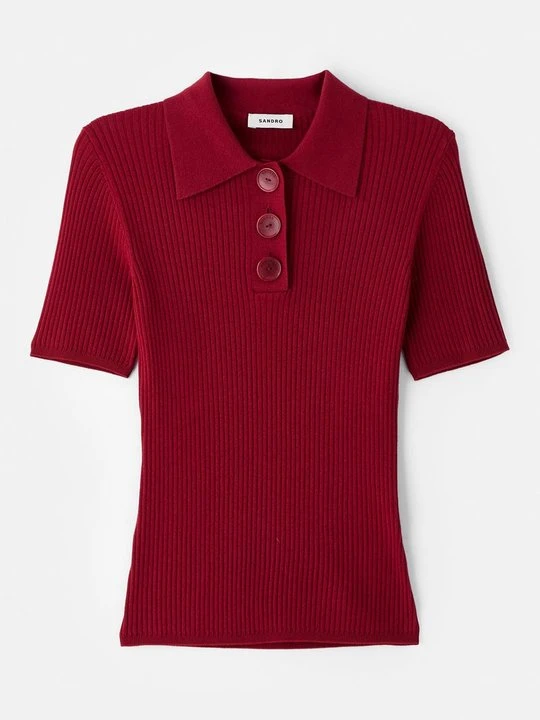 Zdjęcie produktu Koszulka polo Sandro ciemnoczerwony