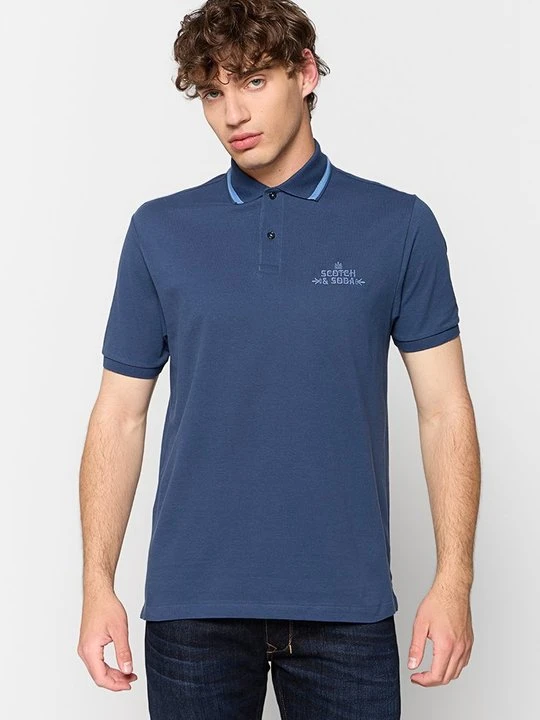 Zdjęcie produktu Koszulka polo Scotch & Soda niebieski