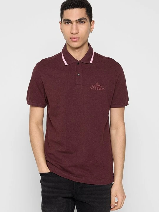 Zdjęcie produktu Koszulka polo Scotch & Soda bordowy