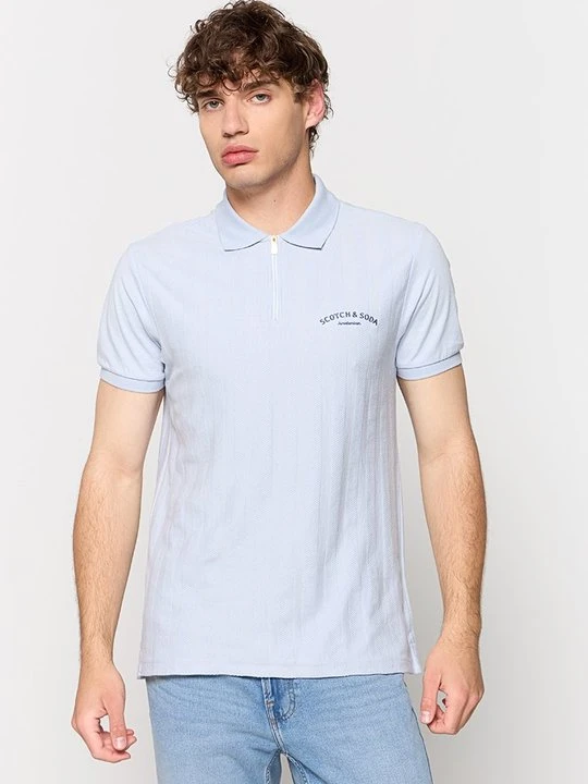 Zdjęcie produktu Koszulka polo Scotch & Soda jasnoniebieski