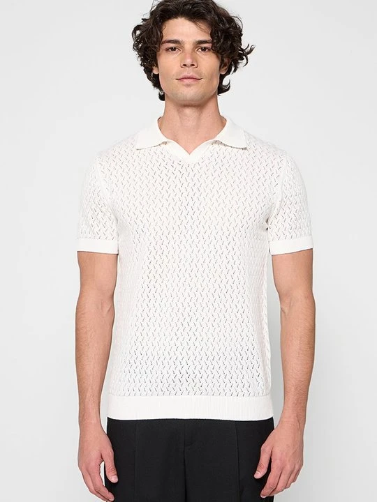 Zdjęcie produktu Koszulka polo Selected mleczny