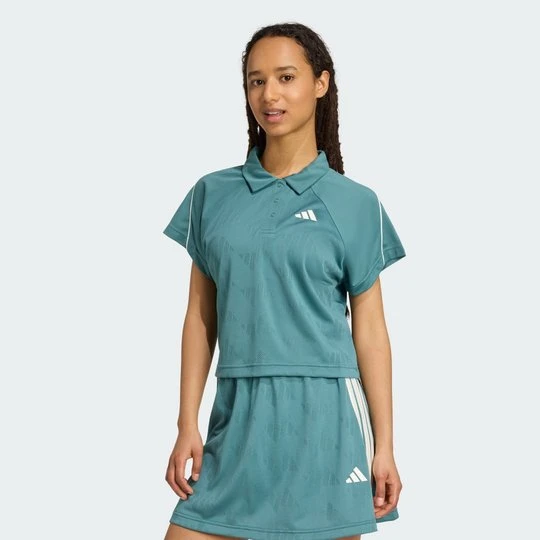 Zdjęcie produktu Koszulka polo Stadium z 3 paskami, inspirowana tenisem, z tkaniny żakardowej Adidas zielony