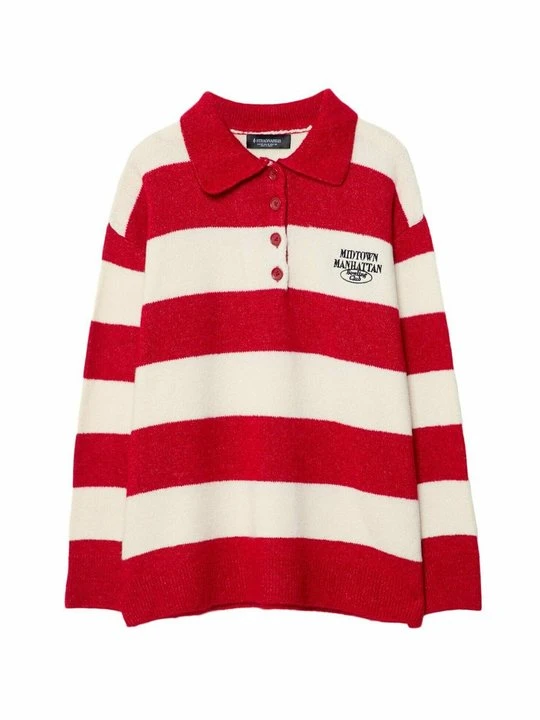Zdjęcie produktu Koszulka polo Stradivarius czerwony