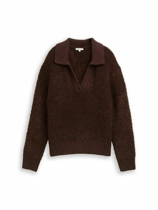 Zdjęcie produktu Koszulka polo Tom Tailor ciemnobrązowy