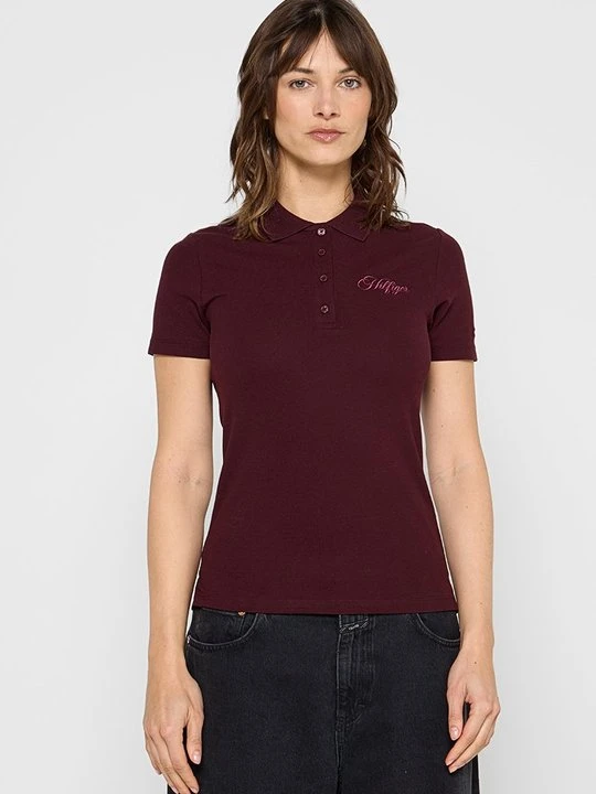 Zdjęcie produktu Koszulka polo Tommy Hilfiger ciemnoczerwony