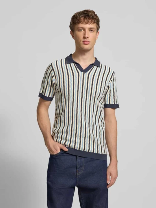 Zdjęcie produktu Koszulka polo w dzianinowej optyce, krój regular fit, model 'Carly' Blend Granatowy