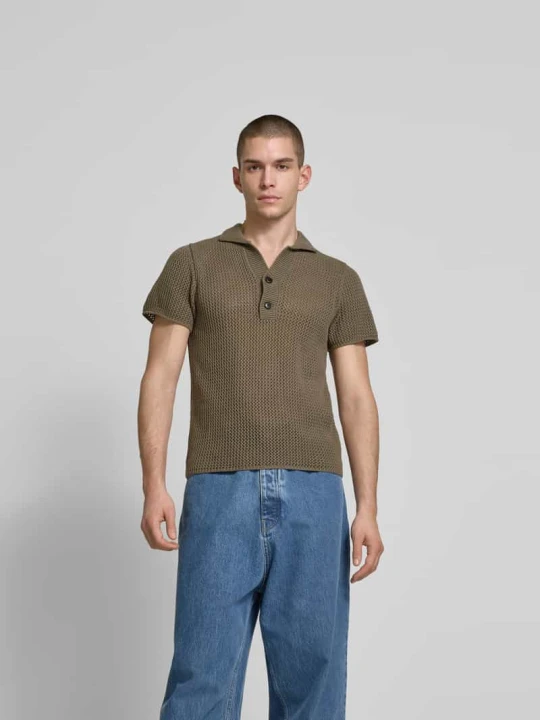 Zdjęcie produktu Koszulka polo w dzianinowej optyce w kroju slim fit Won Hundred Khaki