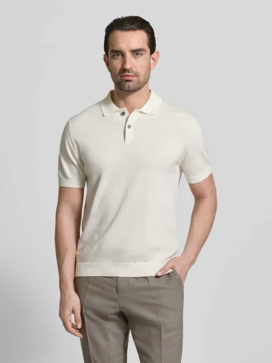 Zdjęcie produktu Koszulka polo w dzianinowym wyglądzie, krój regular fit Christian Berg Złamany biały