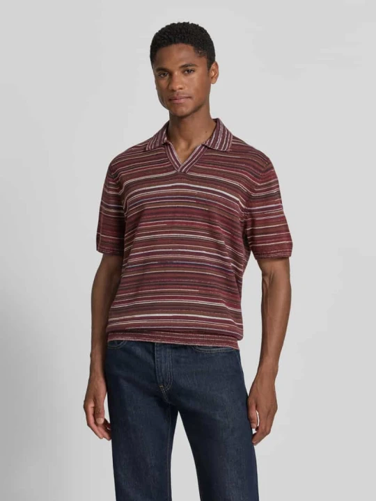 Zdjęcie produktu Koszulka polo w dzianinowym wyglądzie, krój regular fit Jake*s Bordowy