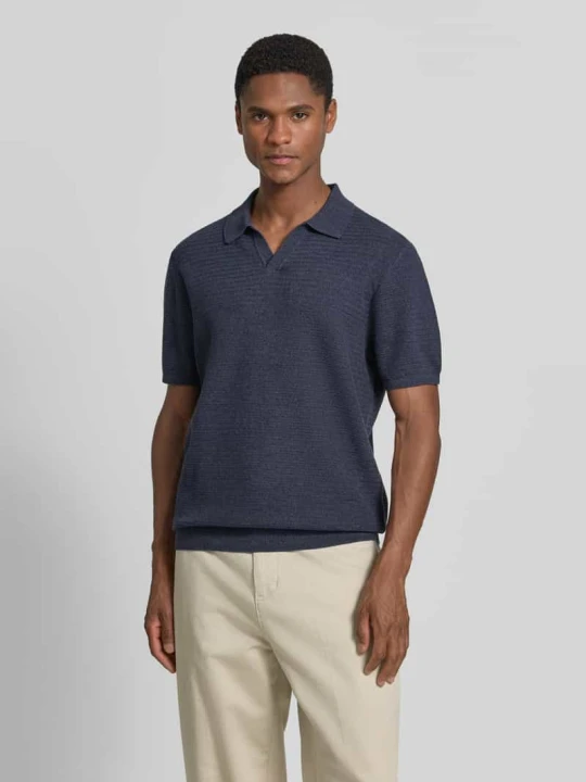 Zdjęcie produktu Koszulka polo w dzianinowym wyglądzie, krój regular fit Jake*s Granatowy