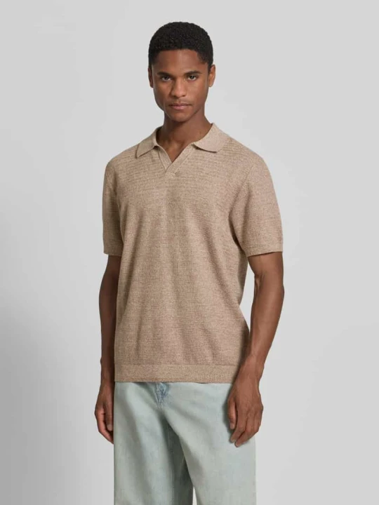Zdjęcie produktu Koszulka polo w dzianinowym wyglądzie, krój regular fit Jake*s Orzechowy