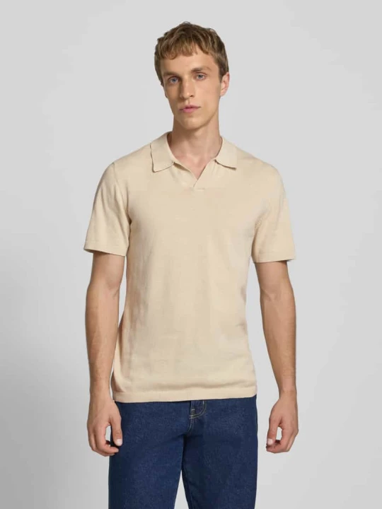Zdjęcie produktu Koszulka polo w dzianinowym wyglądzie, krój regular fit, model 'Bray' Blend Piaskowy