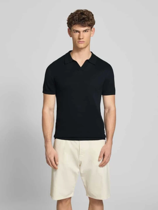 Zdjęcie produktu Koszulka polo w dzianinowym wyglądzie, krój regular fit, model 'Bray' Blend Czarny