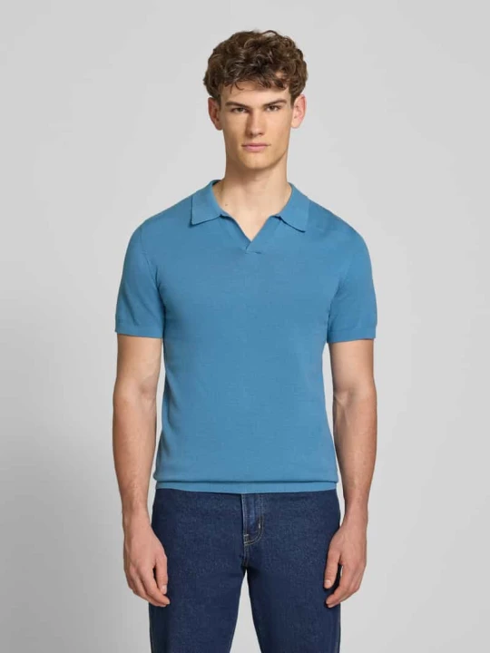 Zdjęcie produktu Koszulka polo w dzianinowym wyglądzie, krój regular fit, model 'Bray' Blend Niebieski