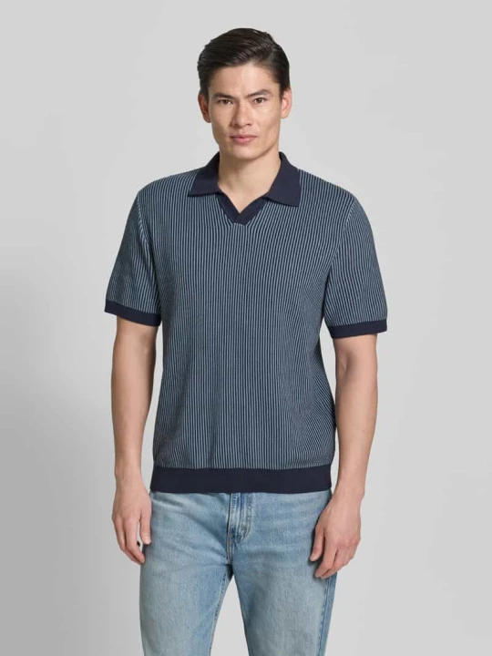 Zdjęcie produktu Koszulka polo w dzianinowym wyglądzie o kroju regular fit model 'Preston' Jack&Jones Granatowy