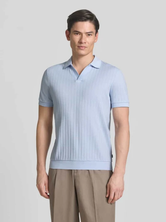 Zdjęcie produktu Koszulka polo w kroju regular fit z dekoltem w kształcie V model 'Baronito' JOOP! Jasnoniebieski