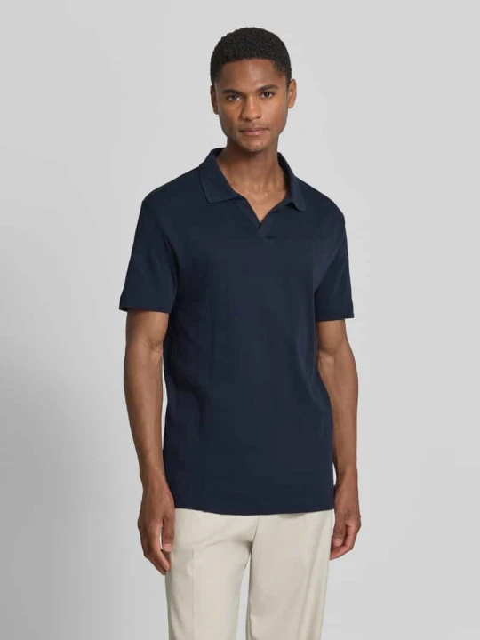 Zdjęcie produktu Koszulka polo w kroju regular fit z dzianiny żakardowej lindbergh Granatowy
