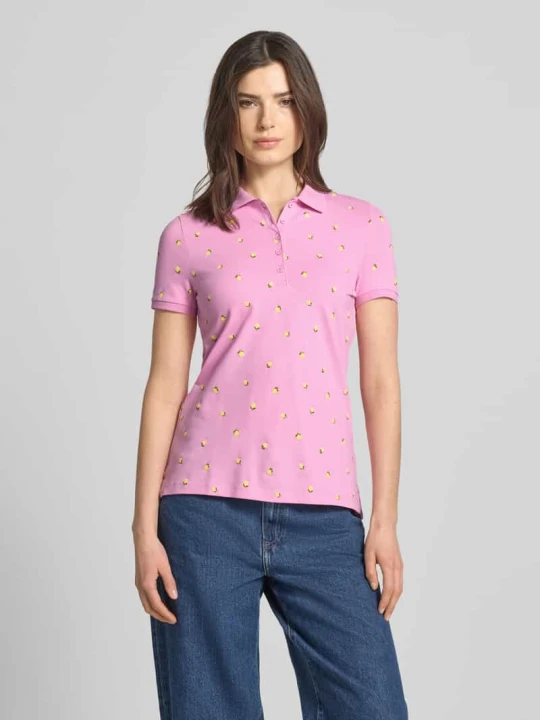 Zdjęcie produktu Koszulka polo w kroju regular fit z kołnierzykiem polo i zapięciem na guziki Christian Berg Różowy