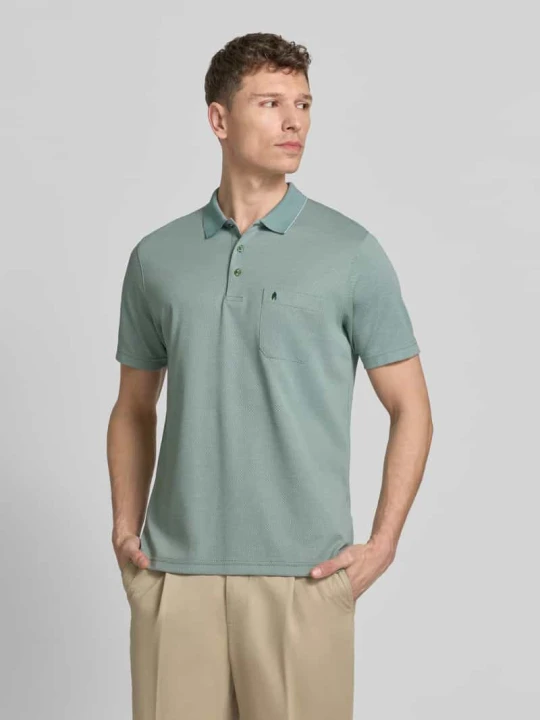Zdjęcie produktu Koszulka polo w kroju regular fit z listwą guzikową i kieszenią na piersi RAGMAN Zielony