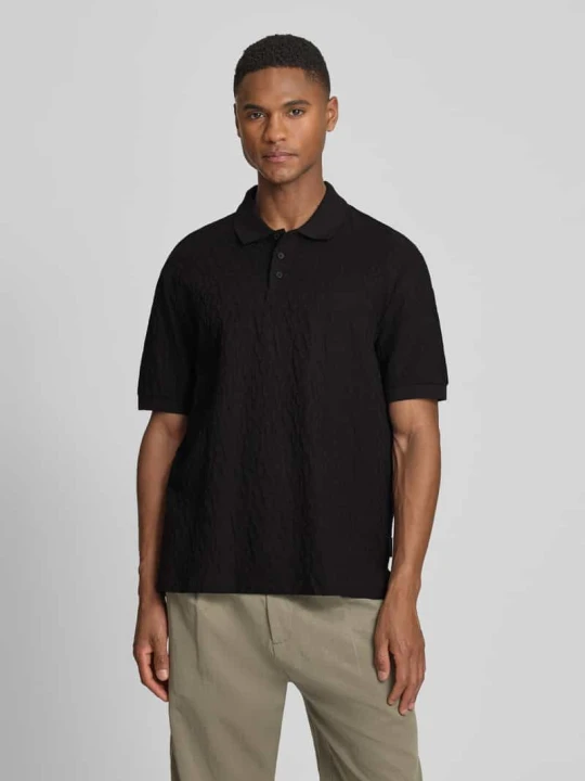 Zdjęcie produktu Koszulka polo w kroju regular fit ze strukturalnym wzorem Armani Exchange Czarny