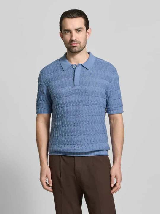 Zdjęcie produktu Koszulka polo w kroju regular fit ze strukturalnym wzorem Scotch & Soda Jasnoniebieski