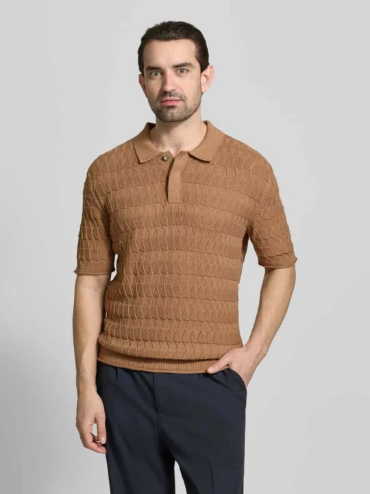 Zdjęcie produktu Koszulka polo w kroju regular fit ze strukturalnym wzorem Scotch & Soda Jasnobrązowy