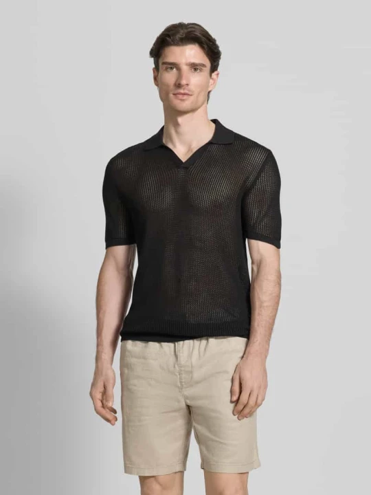 Zdjęcie produktu Koszulka polo w kroju slim fit z dekoltem w serek Antony Morato Czarny