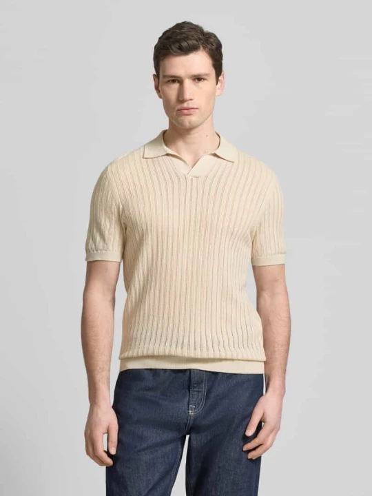 Zdjęcie produktu Koszulka polo w kroju slim fit z dekoltem w serek Profuomo Złamany biały