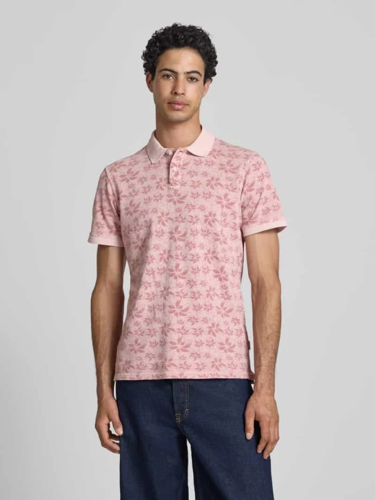 Zdjęcie produktu Koszulka polo w kroju slim fit z krótką plisą z guzikami model 'FRISCO' Blend Morelowy