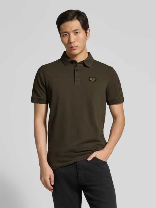 Zdjęcie produktu Koszulka polo w kroju slim fit z wyszywanym logo model 'TRACKWAY' PME Legend Oliwkowy