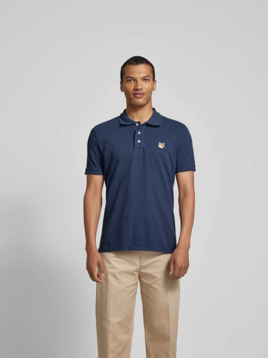 Zdjęcie produktu Koszulka polo z aplikacje z motywem Maison Kitsuné Granatowy