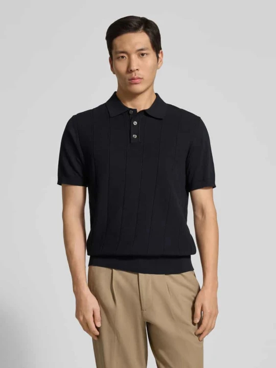 Zdjęcie produktu Koszulka polo z bawełny o kroju regular fit model 'Pima Primo' Profuomo Granatowy