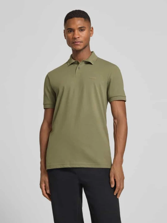 Zdjęcie produktu Koszulka polo z czystej bawełny, krój slim fit, model 'PAUL' Boss Oliwkowy