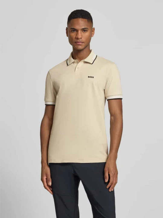 Zdjęcie produktu Koszulka polo z czystej bawełny, krój slim fit, model 'PAUL' Boss Beżowy