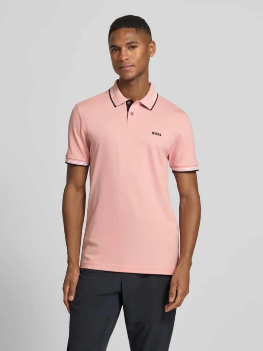 Zdjęcie produktu Koszulka polo z czystej bawełny, krój slim fit, model 'PAUL' Boss Mocnoróżowy