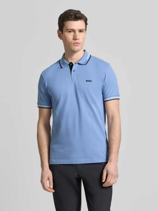Zdjęcie produktu Koszulka polo z czystej bawełny, krój slim fit, model 'PAUL' Boss Niebieski